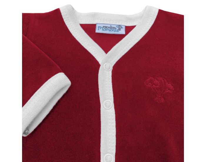 PREMIERS MOMENTS Pyjama Velours - 100% Coton Bio -  Cerise (2)