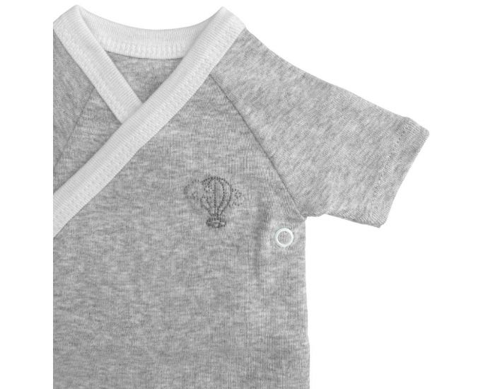 PREMIERS MOMENTS Body Manches Courtes - 100% Coton Bio - Perle (1)