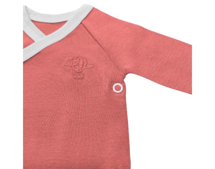 PREMIERS MOMENTS Body Manches Longues Crois� - 100% Coton Bio - Framboise (2)
