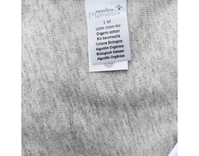 PREMIERS MOMENTS Body Manches Longues Crois� - 100% Coton Bio - Perle (4)