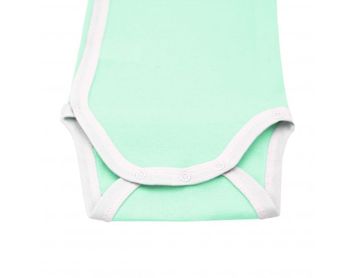 PREMIERS MOMENTS Body Crois� Manches Courtes - 100% Coton Bio - Menthe (4)