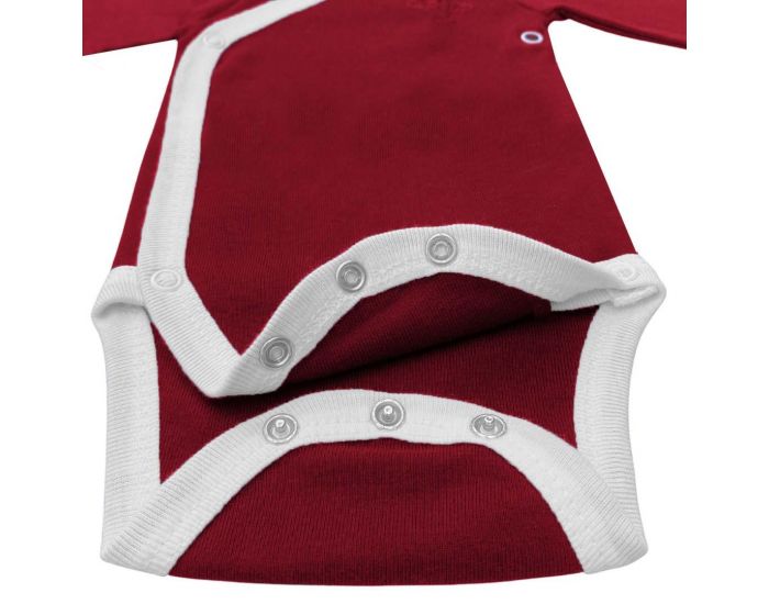 PREMIERS MOMENTS Body Manches Longues Crois� - 100% Coton Bio - Cerise (3)