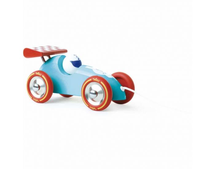 VILAC Voiture de Course Bleu Turquoise en bois - Jouet � tirer - Vilac (1)