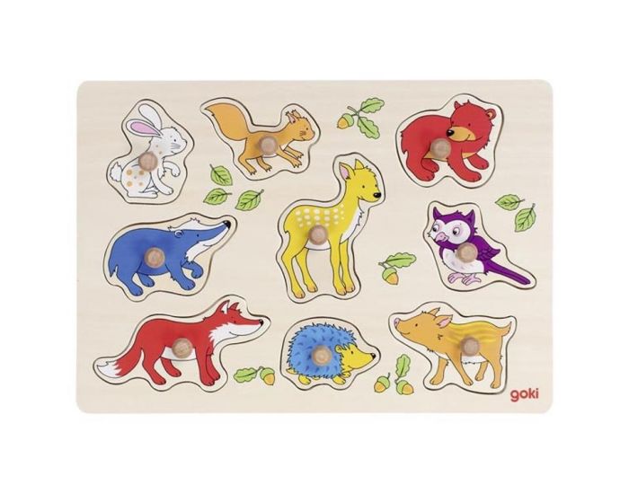 GOKI Puzzle � Boutons Animaux des Bois - D�s 12 mois (2)