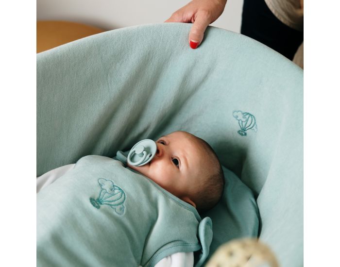 PREMIERS MOMENTS Couffin For�t en feuilles de Palmier et Coton Bio + Support Blanc (2)