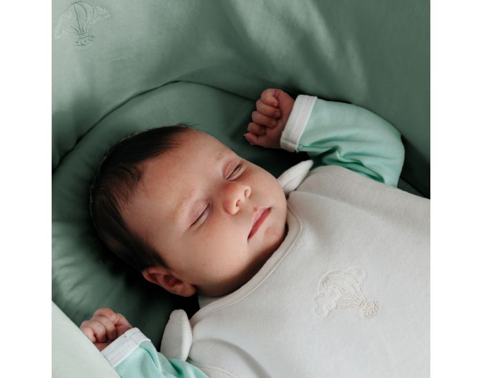 PREMIERS MOMENTS Couffin For�t en feuilles de Palmier et Coton Bio + Support Blanc (8)