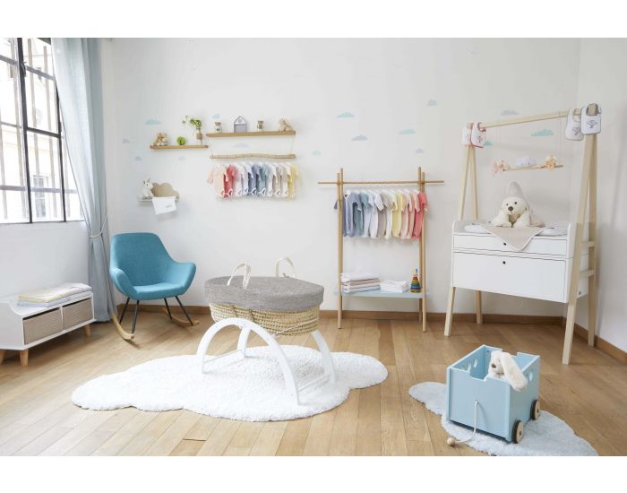 PREMIERS MOMENTS Couffin Perle + Support R�versible Shnuggle Blanc (2)