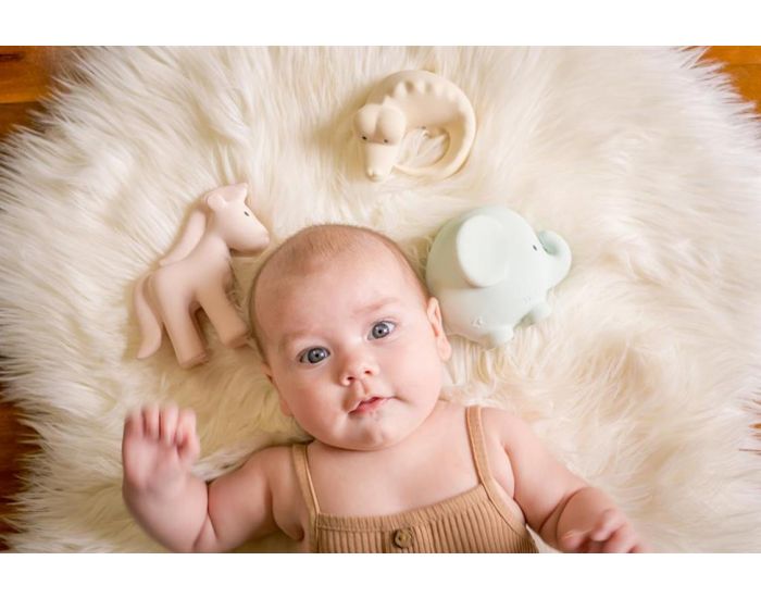 TIKIRI Set de 3 Animaux en Caoutchouc Naturel Marshmallow - D�s la naissance (1)