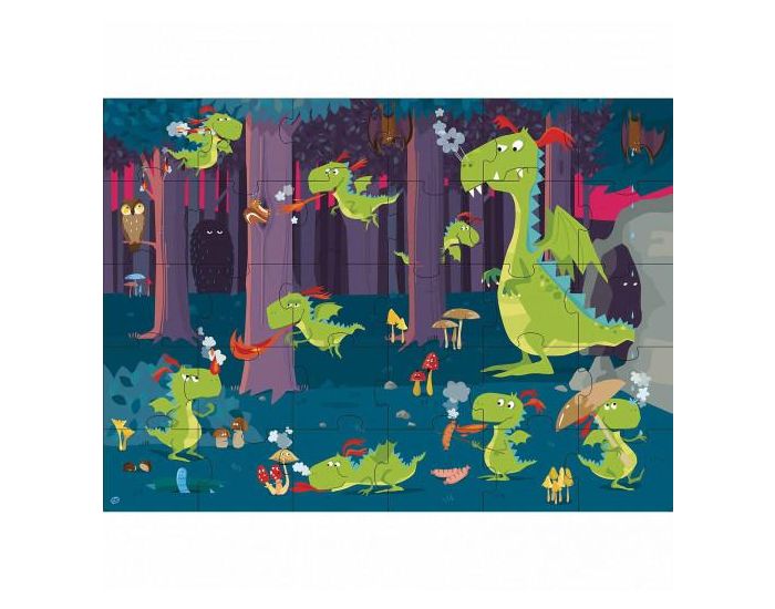 SASSI JUNIOR Puzzle g�ant & Livre La for�t des dragons - D�s 3 ans (1)
