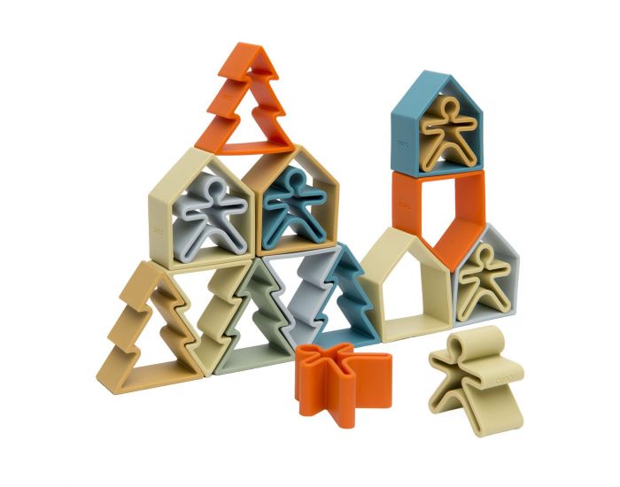 DENA Ensemble Personnages + Maisons + Arbres en silicone - D�s la Naissance  (2)