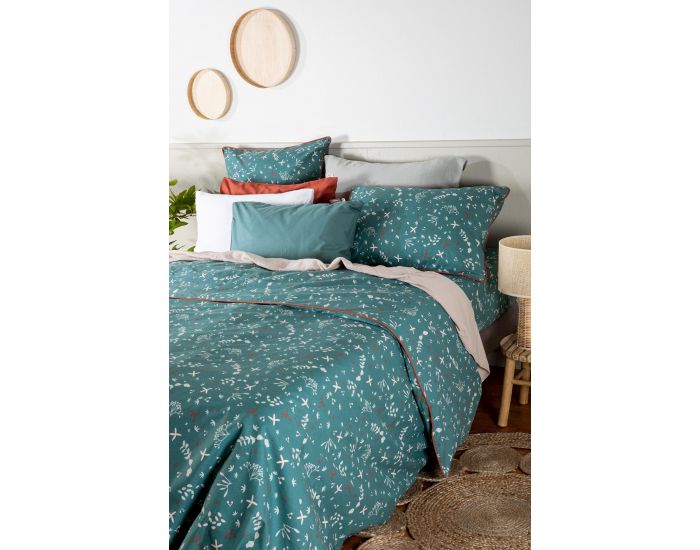 KADOLIS Drap housse en Coton Bio adulte - Ikebana (2)