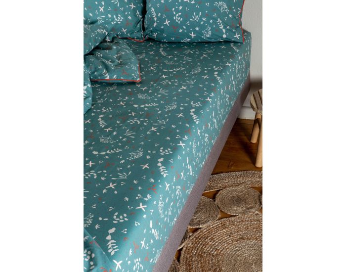 KADOLIS Drap housse en Coton Bio adulte - Ikebana (3)