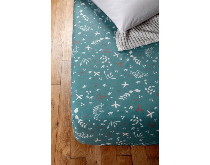 KADOLIS Drap housse en Coton Bio adulte - Ikebana (5)