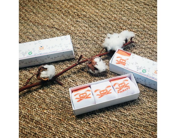 PAPATE Chaussettes Naissance en Coton Bio - 6 � 12 Mois - Lot de 3 (2)