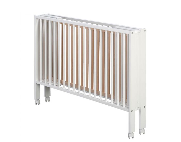 TISSI Lit pour Enfant - � Barreaux Pliable - 60x120 cm - avec Matelas - Bois Naturel (2)