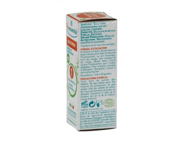 PURESSENTIEL - Huile Essentielle Gaulth�rie Bio - 10ml (2)