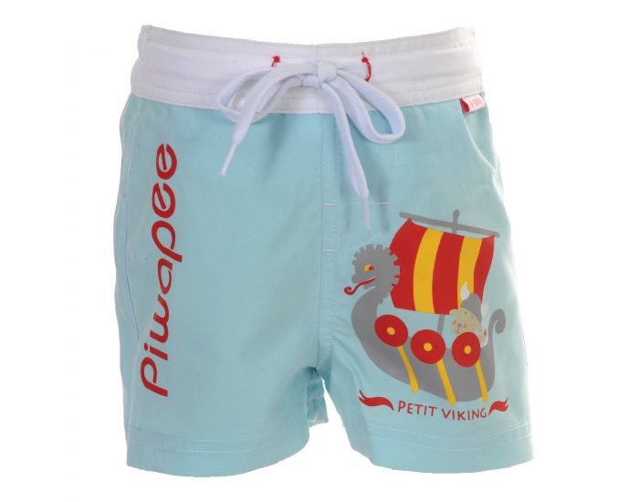 PIWAPEE Short Couche Anti Fuite Clipsable Swim+ Bb Nageur - Viking Bleu Ciel (1)