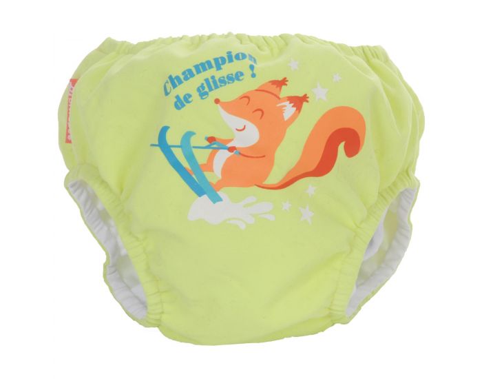 PIWAPEE Maillot Couche Anti Fuite Clipsable Swim + Bb Nageur - Ecureil Vert Anis (1)
