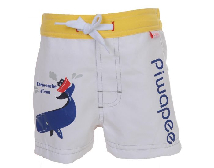 PIWAPEE Short Couche Anti Fuite Clipsable Swim+ Bb Nageur - Cachalot Blanc Jaune (1)