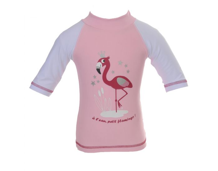 PIWAPEE Top Lycra Anti UV UPF50+ - Flamingo Rose poudr  (1)
