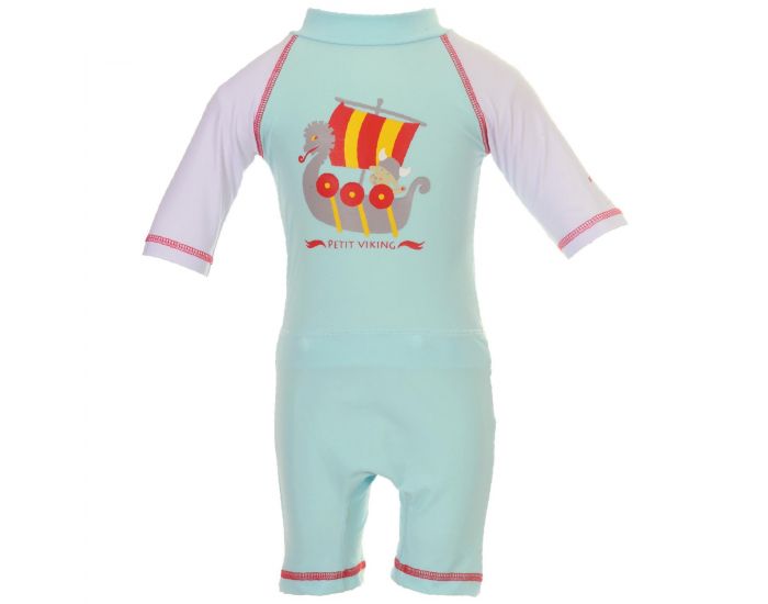 PIWAPEE Combinaison Anti UV UPF50+ avec couche clipsable Anti fuite Swim - Bleue Viking (1)