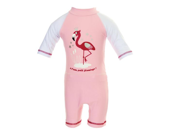 PIWAPEE Combinaison Anti UV UPF50+ avec couche clipsable Anti fuite Swim - Rose Flamingo (1)