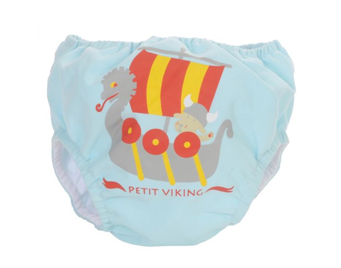 PIWAPEE Maillot Couche Anti Fuite Clipsable Swim + Bb Nageur - Viking Bleu Ciel (1)
