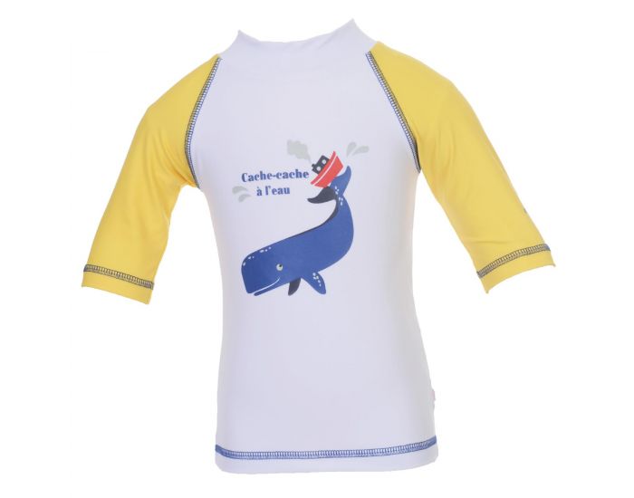 PIWAPEE Top Lycra Anti UV UPF50+ - Cachalot Jaune et Blanc (1)