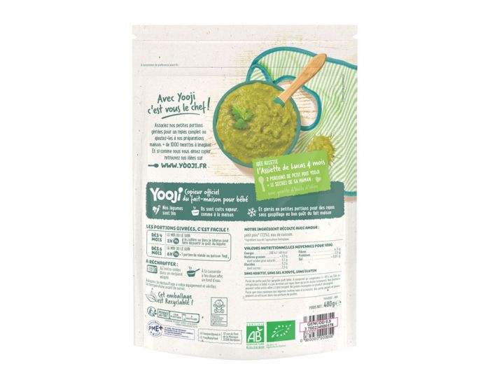 YOOJI Pur�e de Petit Pois Bio 3 x 480g - D�s 4 mois (1)