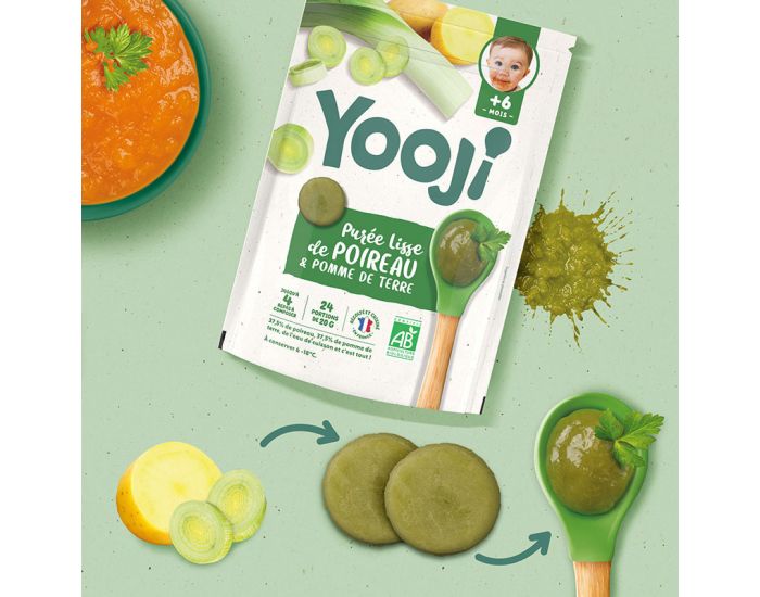 YOOJI Pur�e de Poireau Bio  x 480g - D�s 6 mois  (1)