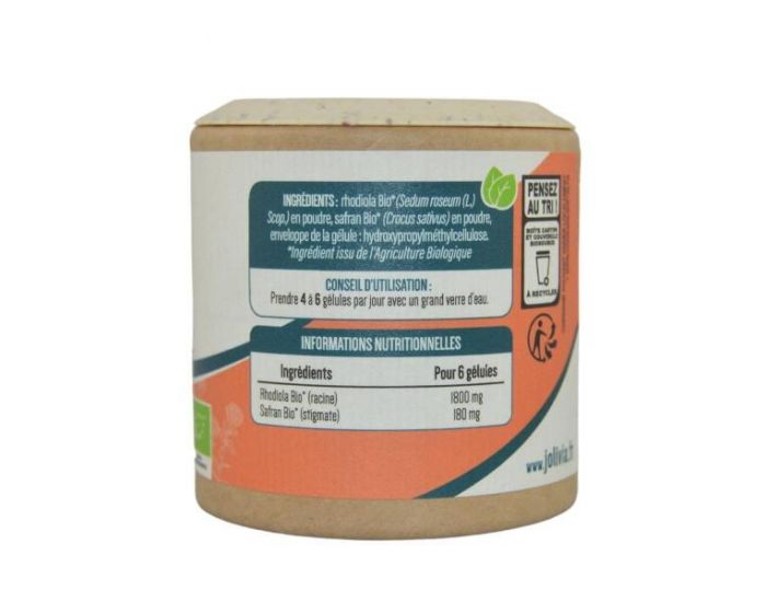 JOLIVIA Rhodiola Safran Bio - 60 g�lules v�g�tales de 30 mg (4)
