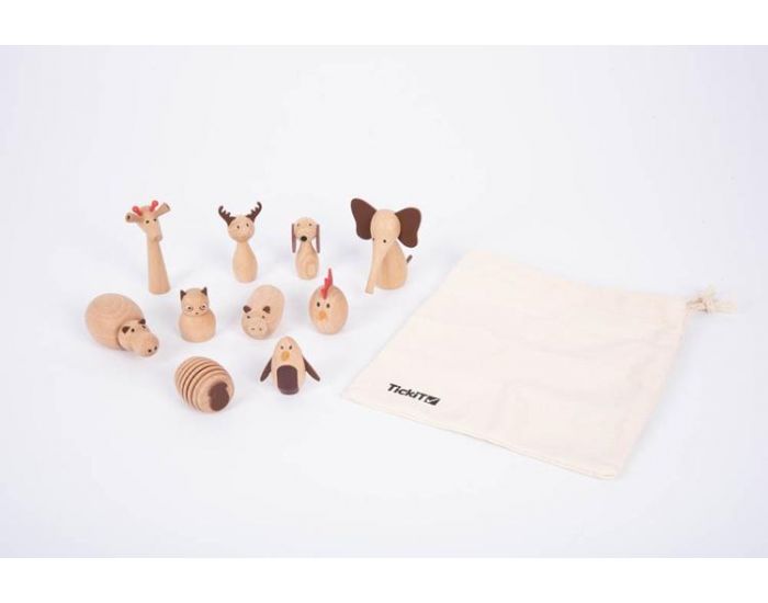TICKIT Animaux en Bois - D�s 3 ans - Lot de 10 (2)