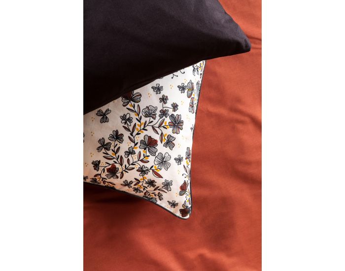 KADOLIS Taie d'oreiller en Coton Bio - Flora - Tailles au choix (4)