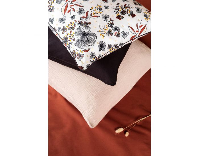 KADOLIS Taie d'oreiller en Coton Bio - Flora - Tailles au choix (9)