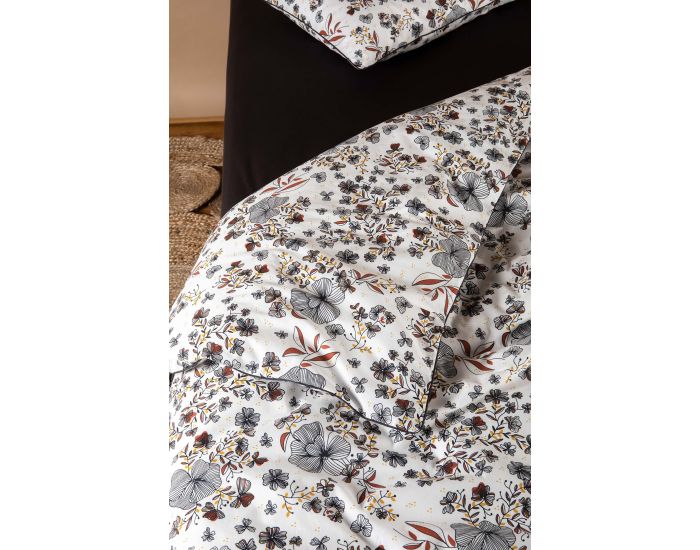 KADOLIS Housse de couette en Coton BIO pour lit 1 personne Flora (1)