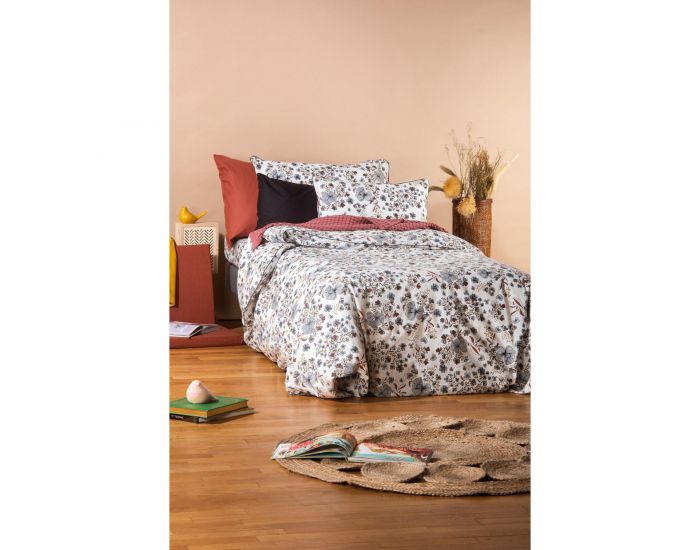 KADOLIS Housse de couette en Coton BIO pour lit 1 personne Flora (12)