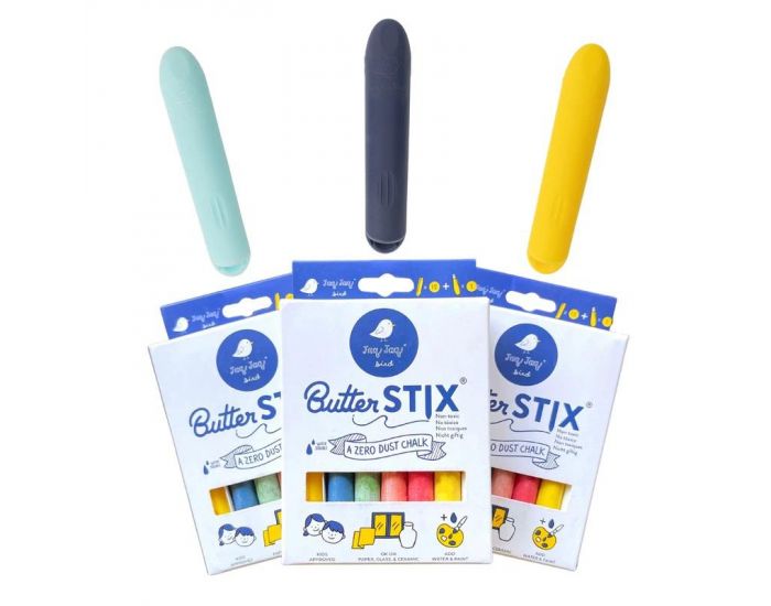 JAQ JAQ BIRD 12 Craies COLOREES Z�ro poussi�re + 1 porte craie - D�s 3 ans (1)