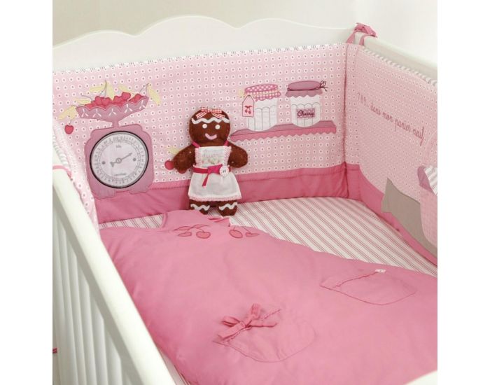 LITTLE CREVETTE Drap-housse Mlle Cerise 60 x 120 cm (1)