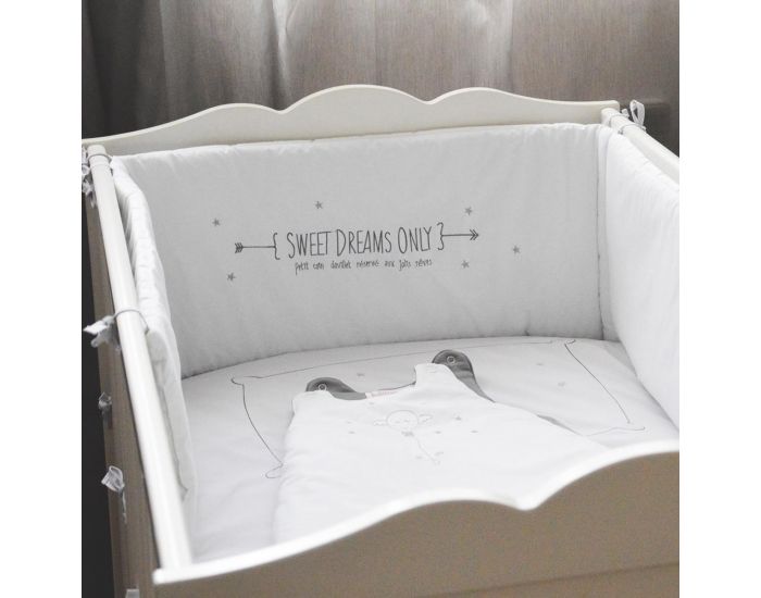 LITTLE CREVETTE Tour de lit blanc Sweet Dreams (1)