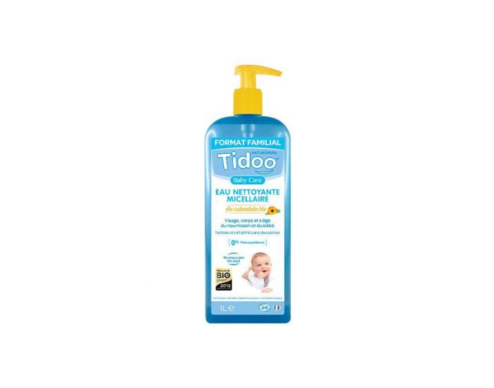 TIDOO Eau Nettoyante Micellaire au Calendula Bio - 1L (1)