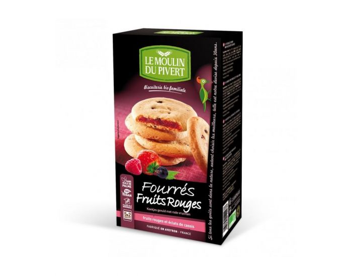 MOULIN DU PIVERT Biscuits Fourr�s Fruits Rouges Bio & Vegan 175 g (2)