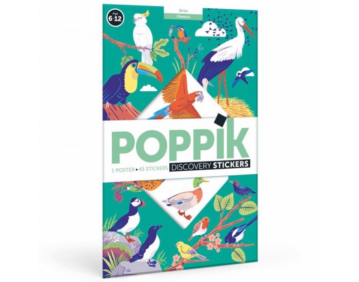 POPPIK Poster gant 45 stickers Oiseaux - Ds 6 ans (1)