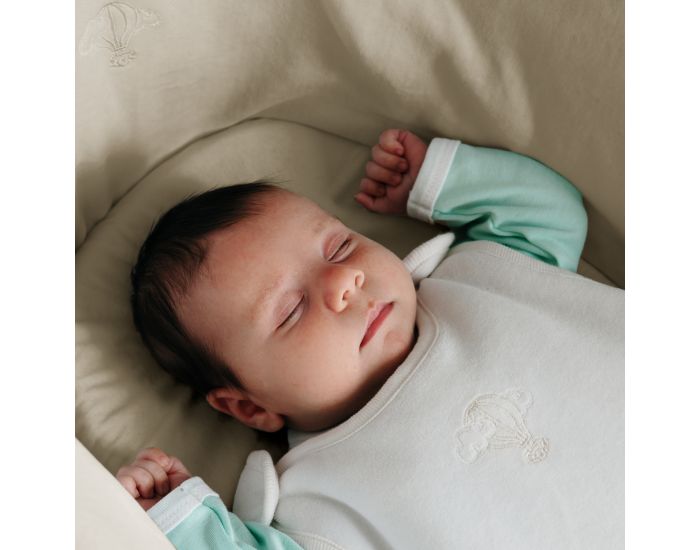 PREMIERS MOMENTS Couffin en feuilles de Palmier et Coton Bio + Support Bois (2)