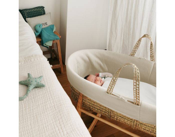 PREMIERS MOMENTS Couffin en feuilles de Palmier et Coton Bio + Support Bois (4)