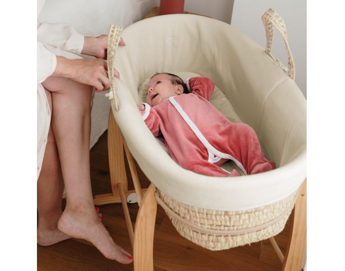 PREMIERS MOMENTS Couffin en feuilles de Palmier et Coton Bio + Support Bois (8)