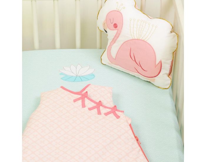 LITTLE CREVETTE Drap-housse Flamant rose (4)