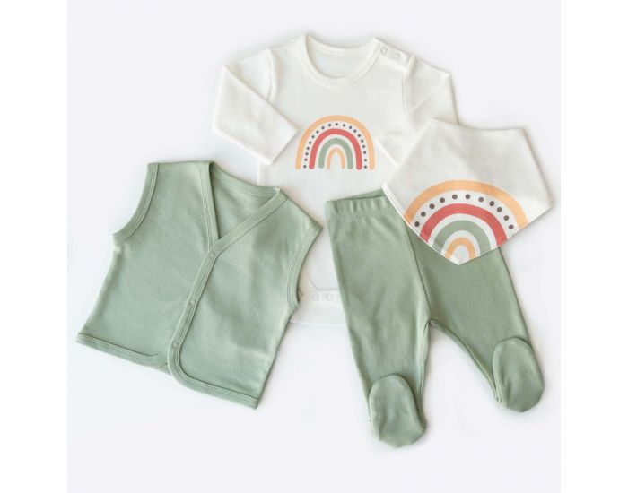 KITIKATE Ensemble B�b� 4 Pi�ces en Coton Bio Rainbow (2)