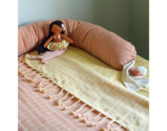 FABELAB Tour de Lit Traversin Bio Old Rose (1)