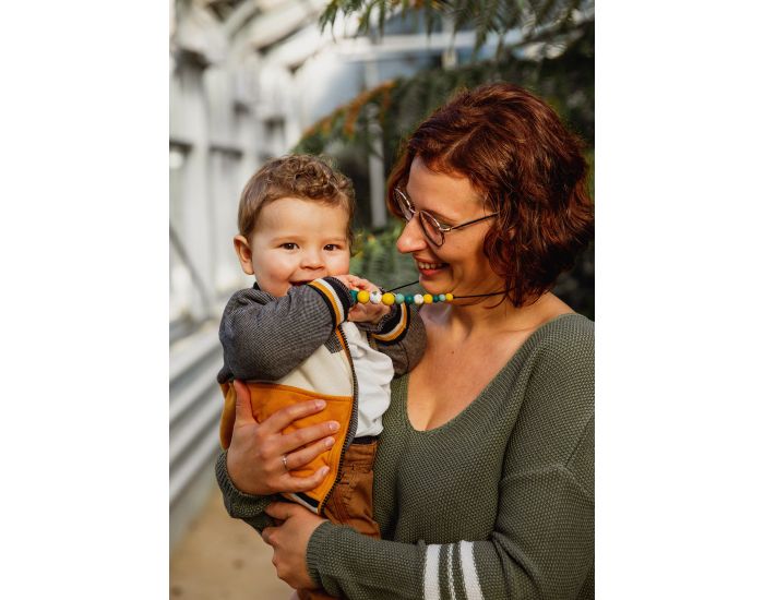 MAWEN MATERNE Collier d'Allaitement ou de Portage Silicone Jaune et Vert - Fleurs des Champs (2)