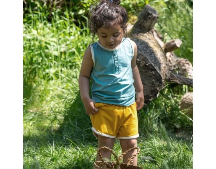 LITTLE GREEN RADICALS Short B�b� en Coton Bio - Jaune Ocre (2)